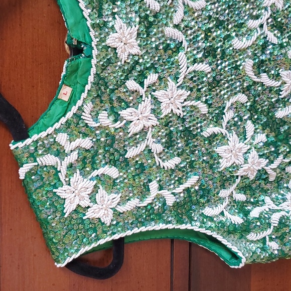 Vintage Sequin and Beaded Top Size L - Picture 2 of 14